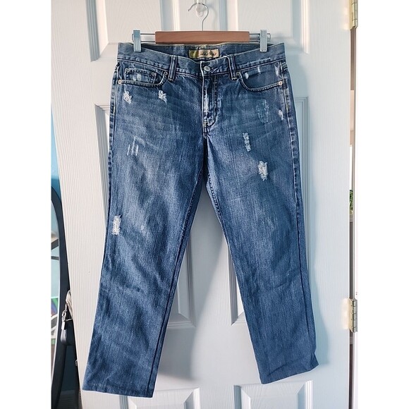 Old Navy Low Waist Distressed Boy Cut Womens Jeans Size 6 - Picture 1 of 4
